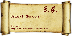 Briski Gordon névjegykártya